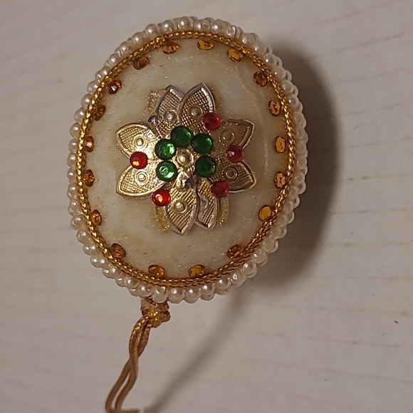 Set of 9 Vintage Handmade Sequin Beaded Stickpin Christmas Ornaments - Picture 13 of 16